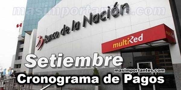 Cronograma de pagos septiembre