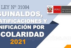 Aguinaldos, bonificacion y bonificación por escolaridad 2021