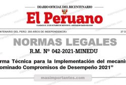 Norma para la implementación de los Compromisos de Desempeño 2021