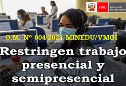 Restringen trabajo presencial y semipresencial en la IE u Ugeles