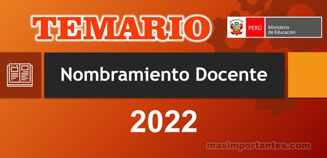 Temario Nombramiento Docente 2022