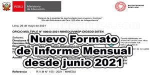 Nuevo formato de Informe Mensual de Actividades 2021