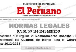 RVM Nº 194-2021-MINEDU