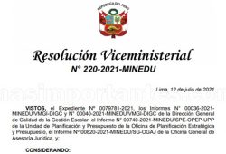 RVM Nº 220-2021-MINEDU
