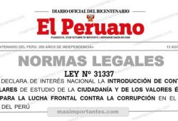 Ley 31337 Intorucción de contenidos curriculares