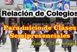 Lista de Colegios para clases semipresenciales