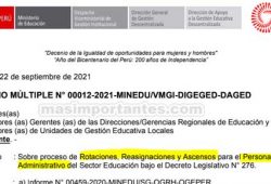 Rotación, resignación y ascenso del personal administrativo