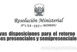 Nuevas disposiciones para el retorno a clases presenciales y semipresenciales