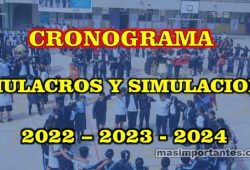 Cronograma de simulacros 2022 2023 y 2024