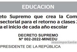 D.S. Nº 002-2022-MINEDU