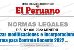 Modificaciones para Contrato Docente 2022