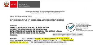 Lista docentes y auxilires nombrados para Contrato docente 2022
