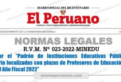 RVM Nº 023-2022-MINEDU