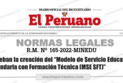 Aprueban Modelko de Servicio Educativo de Secundaria con Formación Técnica