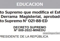 Modifican Estatutos de la Derrama Magisterial