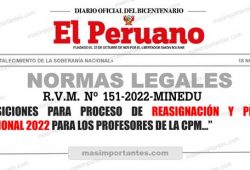 Reasignación y Permuta Excepcional 2022