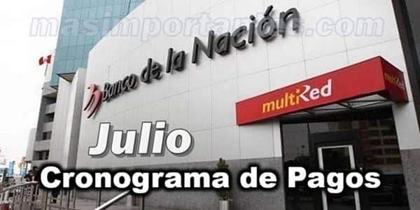 cronograma de pagos julio