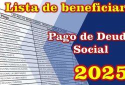 Listado oficial para el pago de Deuda Social 2025