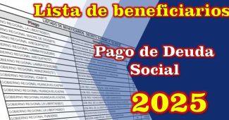 Listado oficial para el pago de Deuda Social 2025